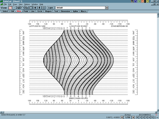 Figure 3: Nomograph 2 - Babylonian Hours