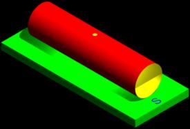 Figure 10: N-S Horizontal Cylinder Sundial with Hole to Zenith - Cylinder Orientation