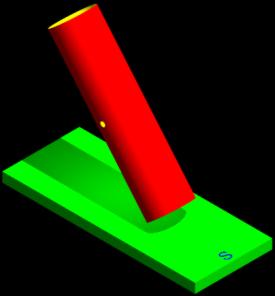 Figure 15: Polar Cylinder Sundial with Hole to West - Cylinder Orientation