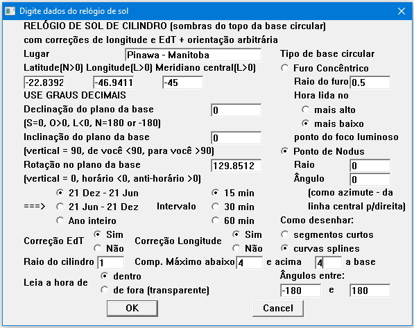 Figure 10: E-W Horizontal Cylinder Sundial with Hole to Celestial South Macro