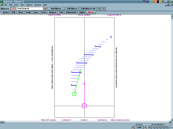 Figure 10: Vertical Direct West Sundial with Horizontal Hour Lines