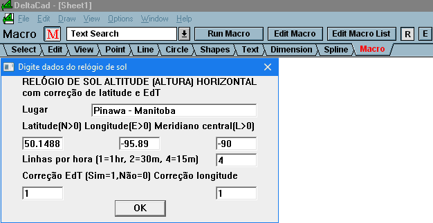 Figure 1 - Horizontal Box Altitude Sundial Macro