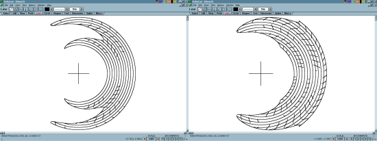 Figure 4: Two Complementary Dial Faces Sundial DXF File Opened in DeltaCad