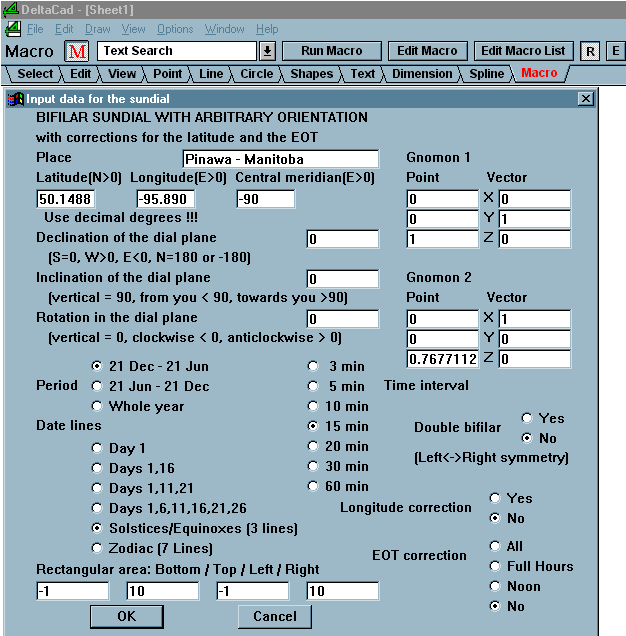 Figure 13: Modified Bifilar Sundial Macro
