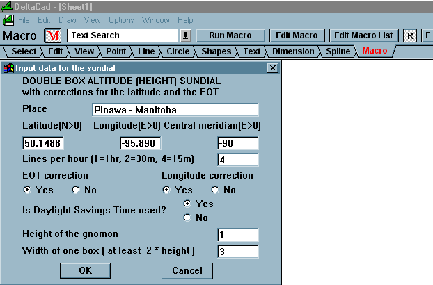 Figure 1 - Horizontal Double Box Altitude Sundial Macro