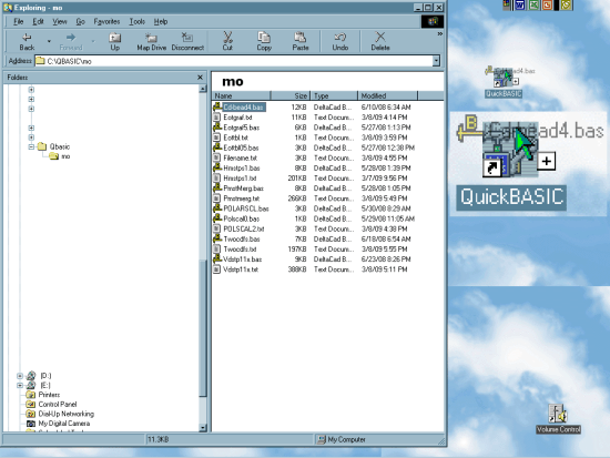 Figure 6: Starting QBASIC from Windows