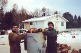 Loading the sandblaster.